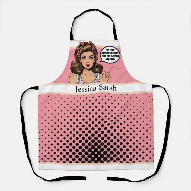 Retro Pinup_ Not Wrong Apron (Front)