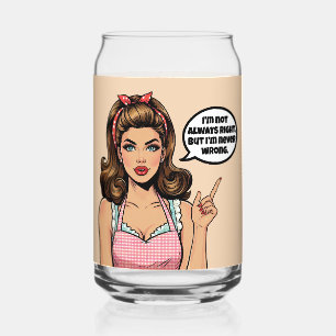 Retro Pinup_ Not Wrong Can Glass