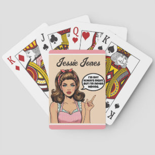 Retro Pinup_ Not Wrong Playing Cards