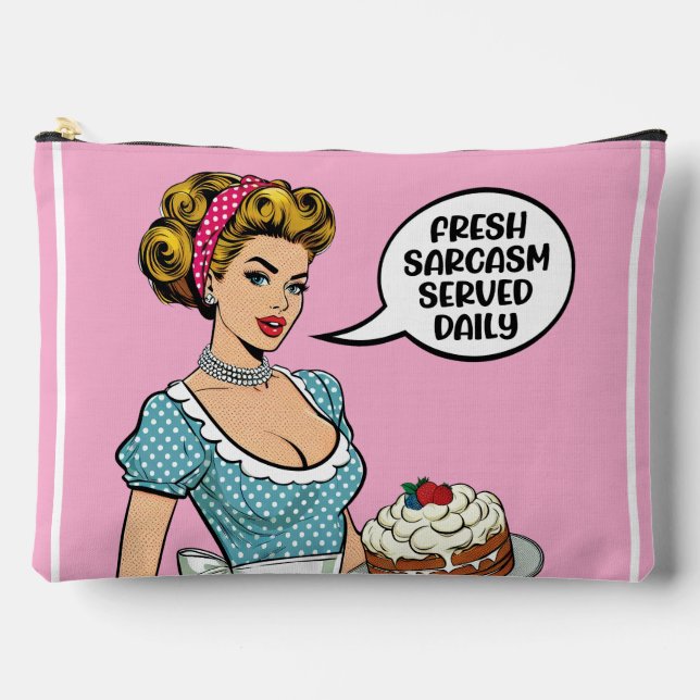 Retro Pinup_ Served Daily Accessory Pouch (Front)