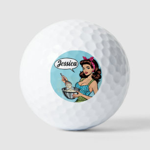 Retro Pinup_ With Kindness Golf Balls