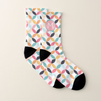 Retro Pinwheel Pattern Monogram Socks