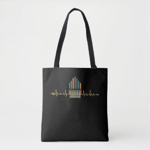 Retro Pipe Organ Church Music Organist Tote Bag