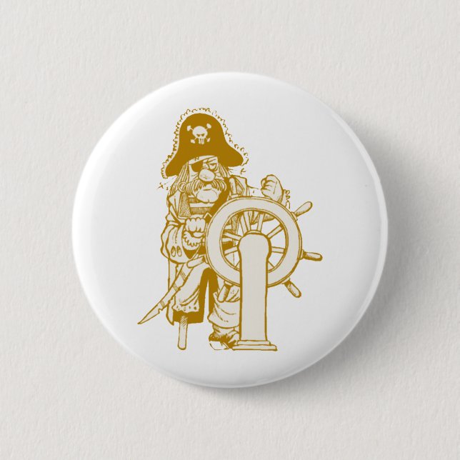 Retro Pirate 6 Cm Round Badge (Front)