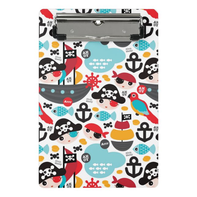 Retro pirates illustration sailing mini clipboard (Front)
