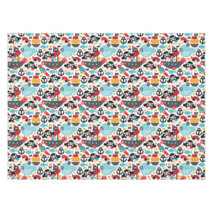 Retro pirates illustration sailing tablecloth