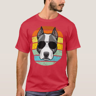 Retro Pitbull Dog Lover, Funny Dog Owner, Retro Vi T-Shirt