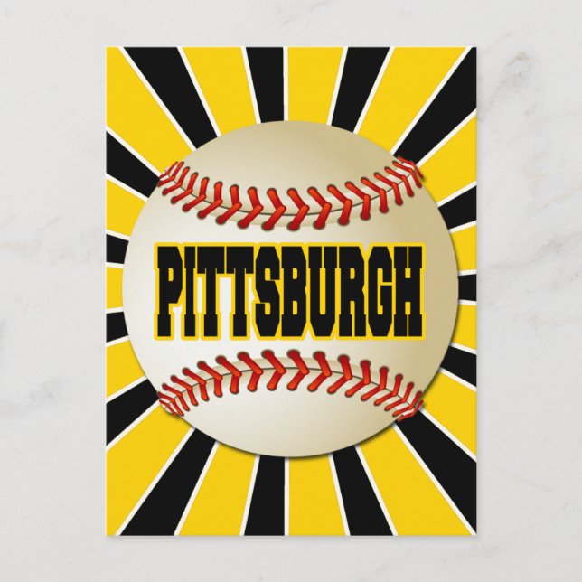 RETRO PITTSBURGH BASEBALL POSTCARD (Front)