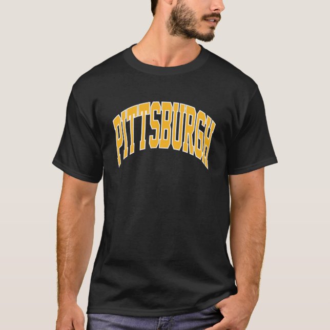 Retro Pittsburgh Throwback Classic Pittsburgh Gold T-Shirt (Front)