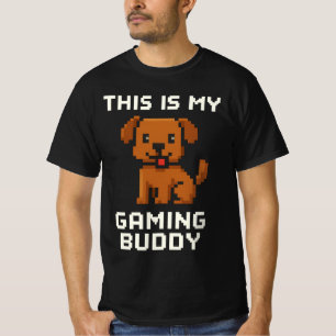 Retro Pixel Art Dog – “This Is My Gaming Buddy Gam T-Shirt