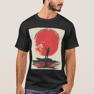 Retro Pixel Art Fisherman at Dawn T-Shirt