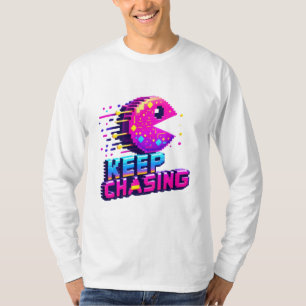 Retro Pixel Art 'Keep Chasing' Motivational  T-Shirt