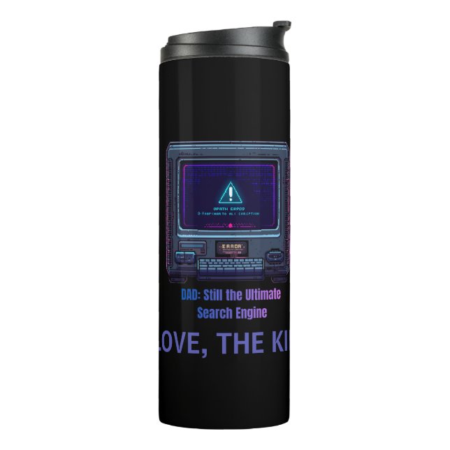 Retro Pixel Art Tech Dad Personalised Gift Thermal Tumbler (Rotated Left)