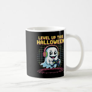 Retro Pixel Ghost Gamer Halloween Cute Spooky Gami Coffee Mug