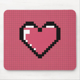 Retro Pixel Heart Gaming Mouse Pad