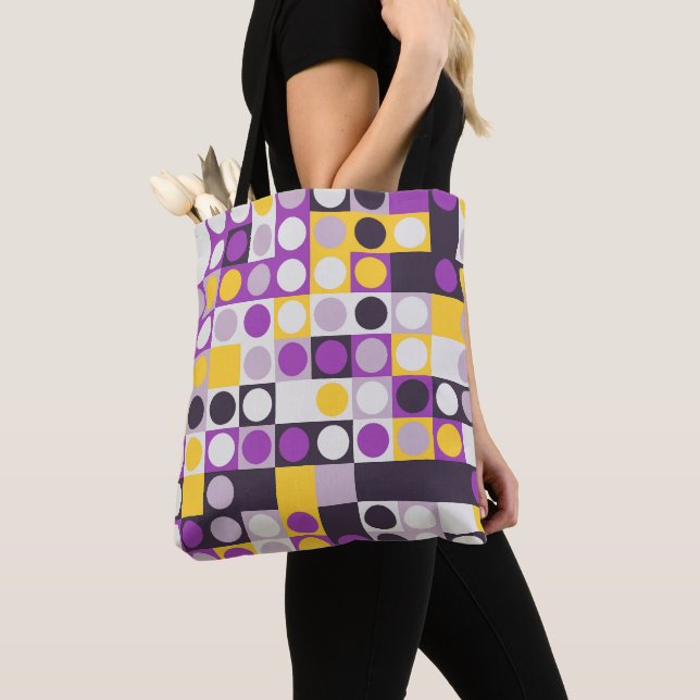 Retro Pixel Pop Tote Bag (Close Up)