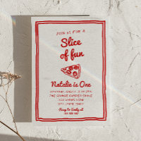 Retro Pizza 1st Hand Drawn Slice Of Fun Birthday