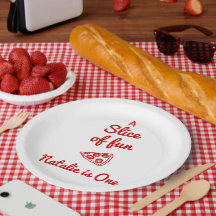 Retro Pizza 1st Hand Written Slice Of Fun Birthday