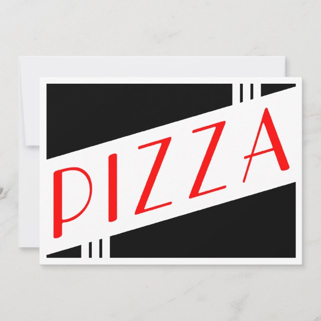 retro pizza invitation (Front)
