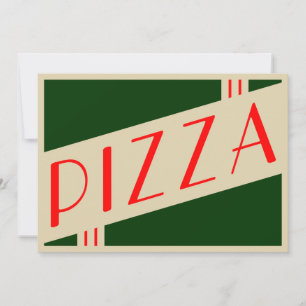retro pizza invitation