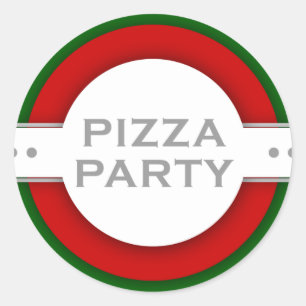 retro PIZZA party Classic Round Sticker