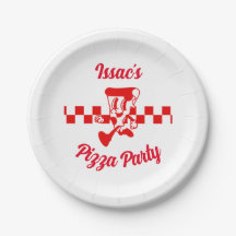 Retro Pizza Party Paper Plates