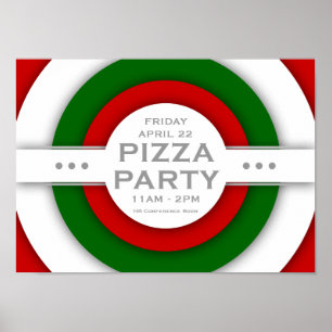 retro PIZZA party Poster