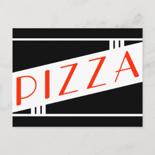 retro pizza postcard