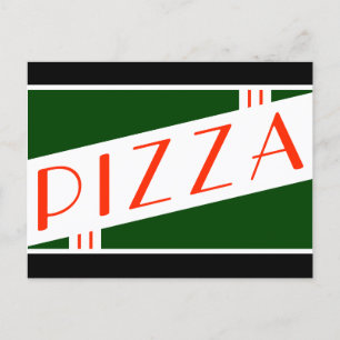 retro pizza postcard