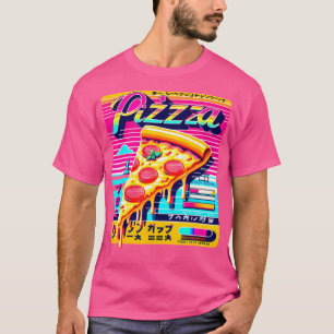 Retro Pizza Vaporwave Japanese Glitch Art T-Shirt