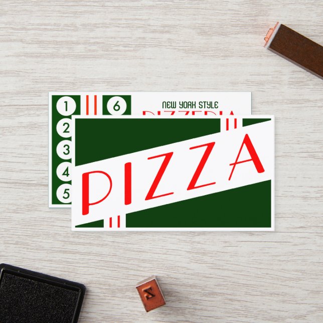 retro pizzeria customer loyalty (Front/Back In Situ)