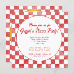 Retro Pizzeria Pizza Party Italian Birthday Party Invitation<br><div class="desc">A charming little invitation for your pizza party! Front features party details in a “pizza box aesthetic” and the back features a fun illustration of a pizza pie! Perfect for kids and adults alike! As fun a theme at 5 as it is at 50! Also a fun idea for a...</div>