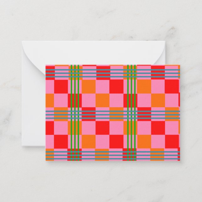 Retro Plaid  Card (Front)
