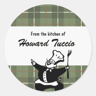 Retro Plaid "From the Kitchen" Sticker