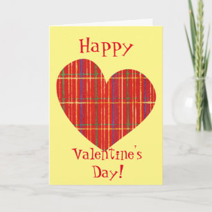 Retro Plaid Heart Friend Valentine Card