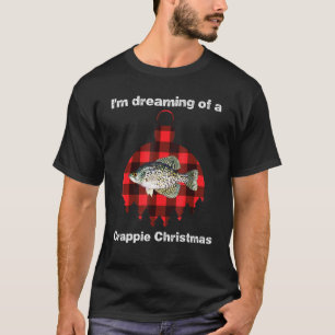 Retro Plaid Im Dreaming Of A Crappie Christmas Fis T-Shirt
