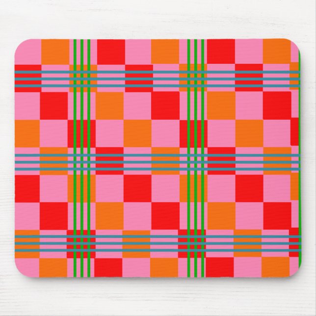 Retro Plaid  Mouse Mat (Front)