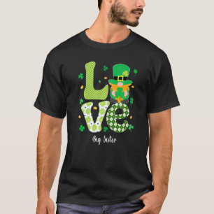 Retro Plaid Shamrock Love Big Sister Shamrock St P T-Shirt