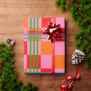 Retro Plaid Wrapping Paper