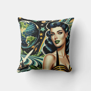 Retro Planet Pin-Up  Cushion