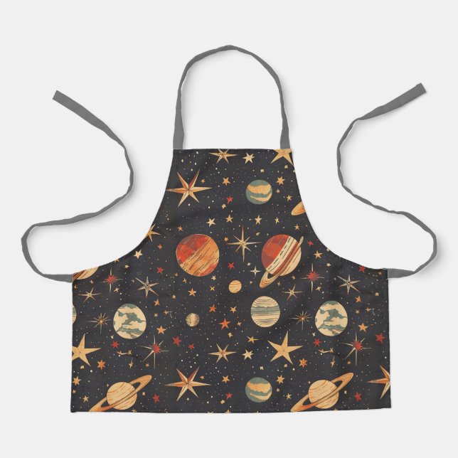Retro Planet Space Themed Apron (Front)