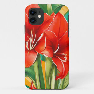 Retro Plant Pop Art Amaryllis iPhone 11 Case