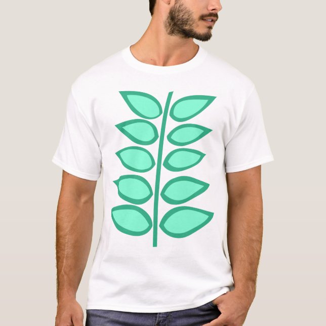 Retro Plant Shades of Green T-Shirt (Front)