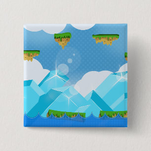 Retro Platform Game 15 Cm Square Badge