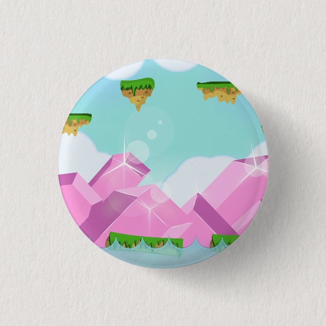 Retro Platform Game 3 Cm Round Badge (Front)