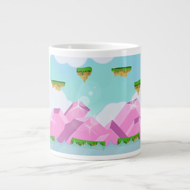 Retro Platform Game Large Coffee Mug (Front)