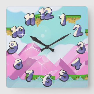Retro Platform Game Square Wall Clock