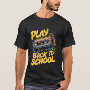 Retro Play Back to School Cassette Tape Design T-Shirt