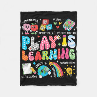Retro Play Is Learning Kindergarten Teacher Team W Fleece Blanket