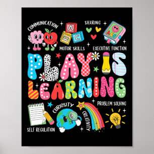 Retro Play Is Learning Kindergarten Teacher Team W Poster